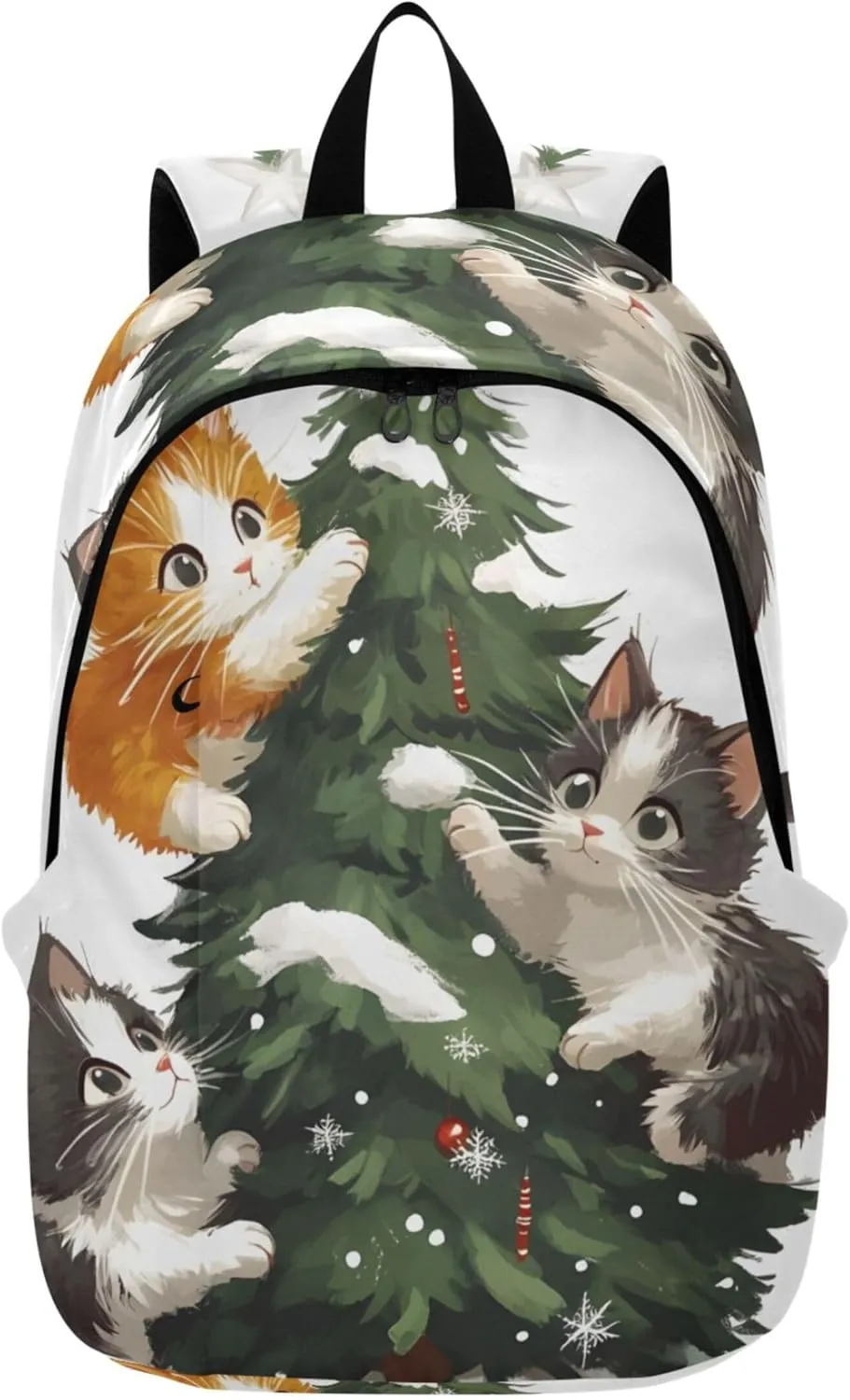 CHIFIGNO Cute Cats Christmas Tree Casual Casual Daypack Backpacks for Women Cool Bookbag for School Gifts