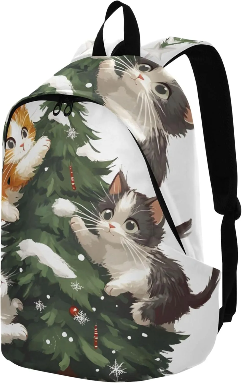 CHIFIGNO Cute Cats Christmas Tree Casual Casual Daypack Backpacks for Women Cool Bookbag for School Gifts