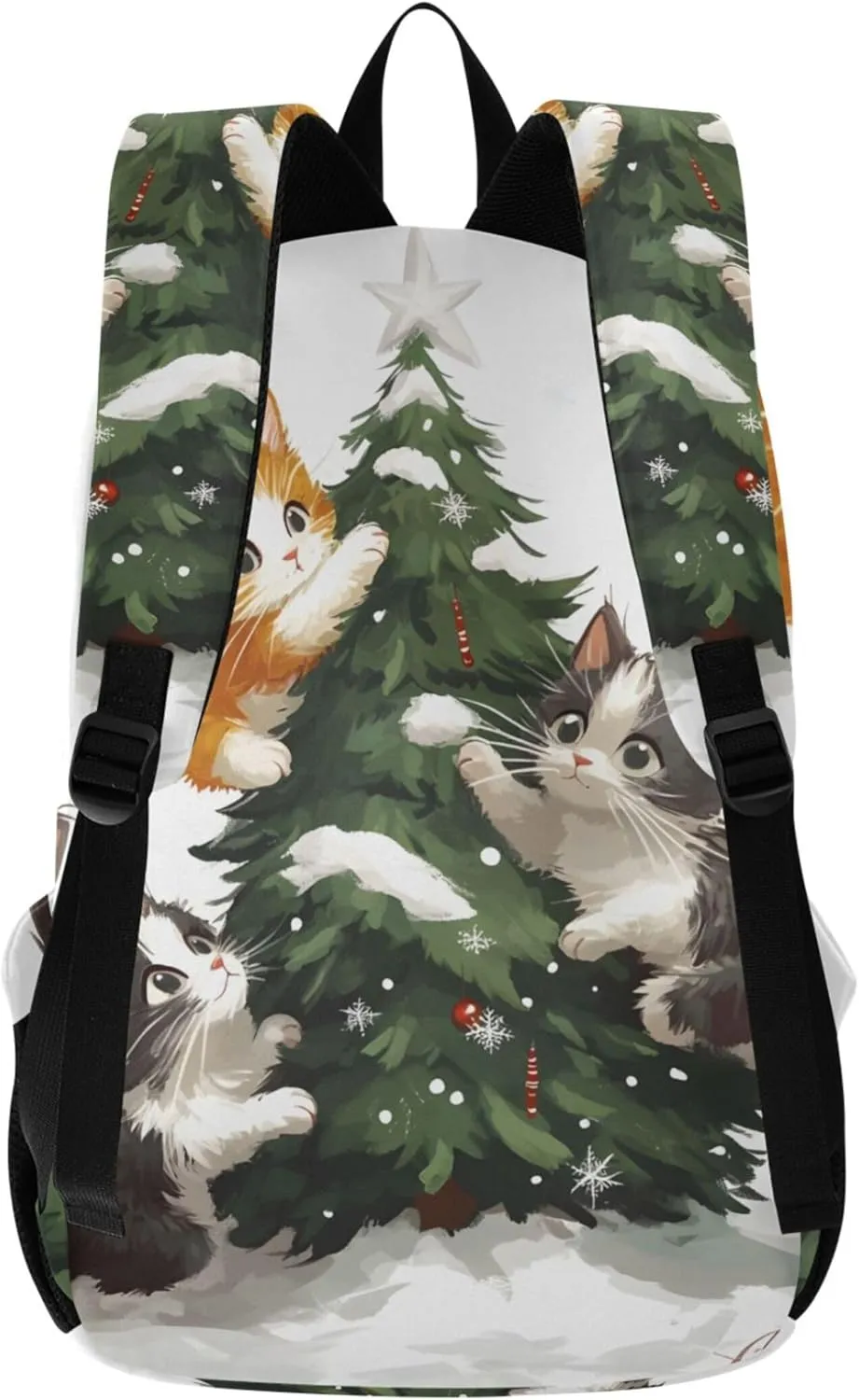 CHIFIGNO Cute Cats Christmas Tree Casual Casual Daypack Backpacks for Women Cool Bookbag for School Gifts