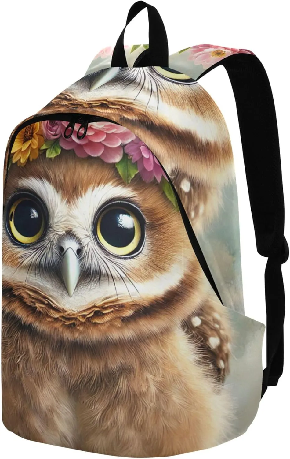 CHIFIGNO Cute Floral Crown Owl Casual Backpack for Men Women Personalized Teen Girls College Backpacks