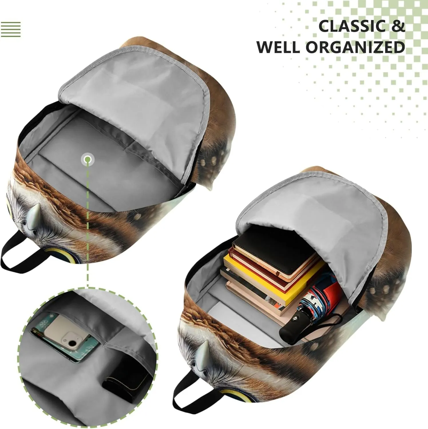 CHIFIGNO Cute Floral Crown Owl Casual Backpack for Men Women Personalized Teen Girls College Backpacks