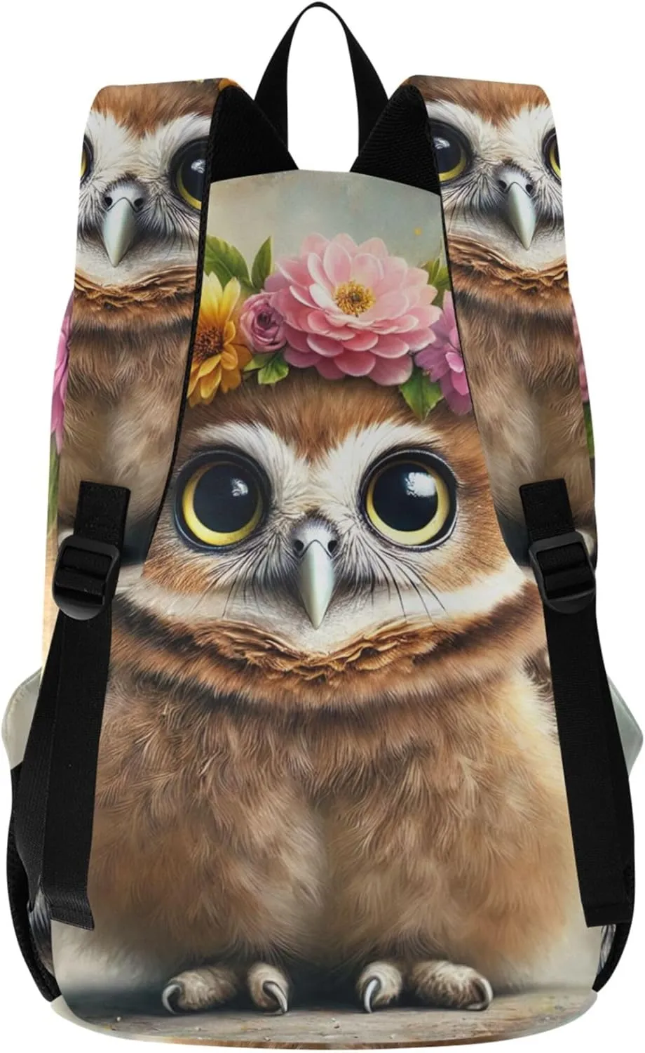 CHIFIGNO Cute Floral Crown Owl Casual Backpack for Men Women Personalized Teen Girls College Backpacks