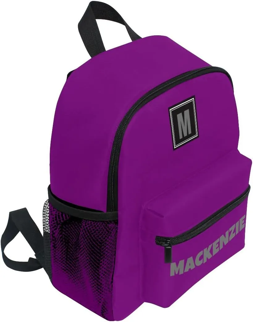 CHIFIGNO Monogram Personalized Patriarch Lightweight Kid Backpack for Little Girl, Adorable Toddler Backpacks with Chest Strap