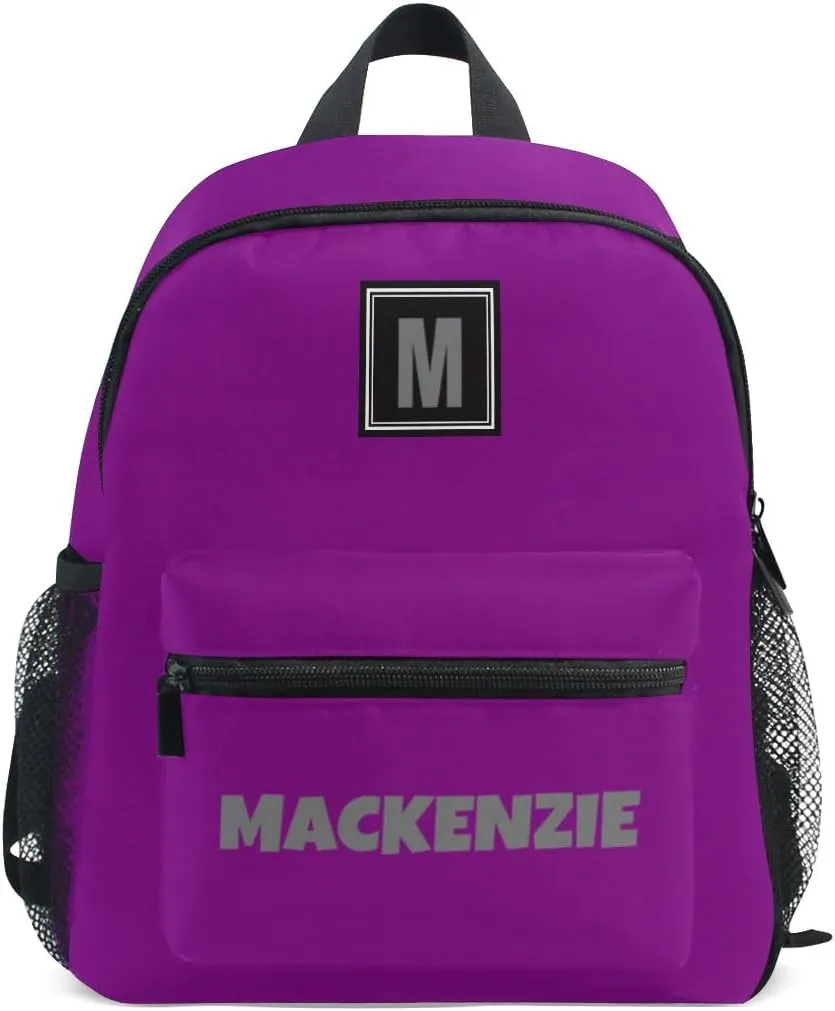 CHIFIGNO Monogram Personalized Patriarch Lightweight Kid Backpack for Little Girl, Adorable Toddler Backpacks with Chest Strap