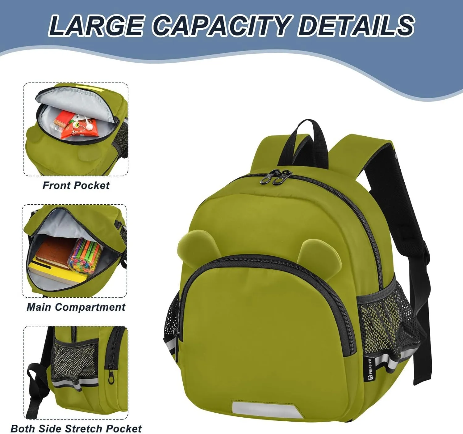 Children's Leash Backpacks, Olive Girl Toddler Backpack 3-6 Years