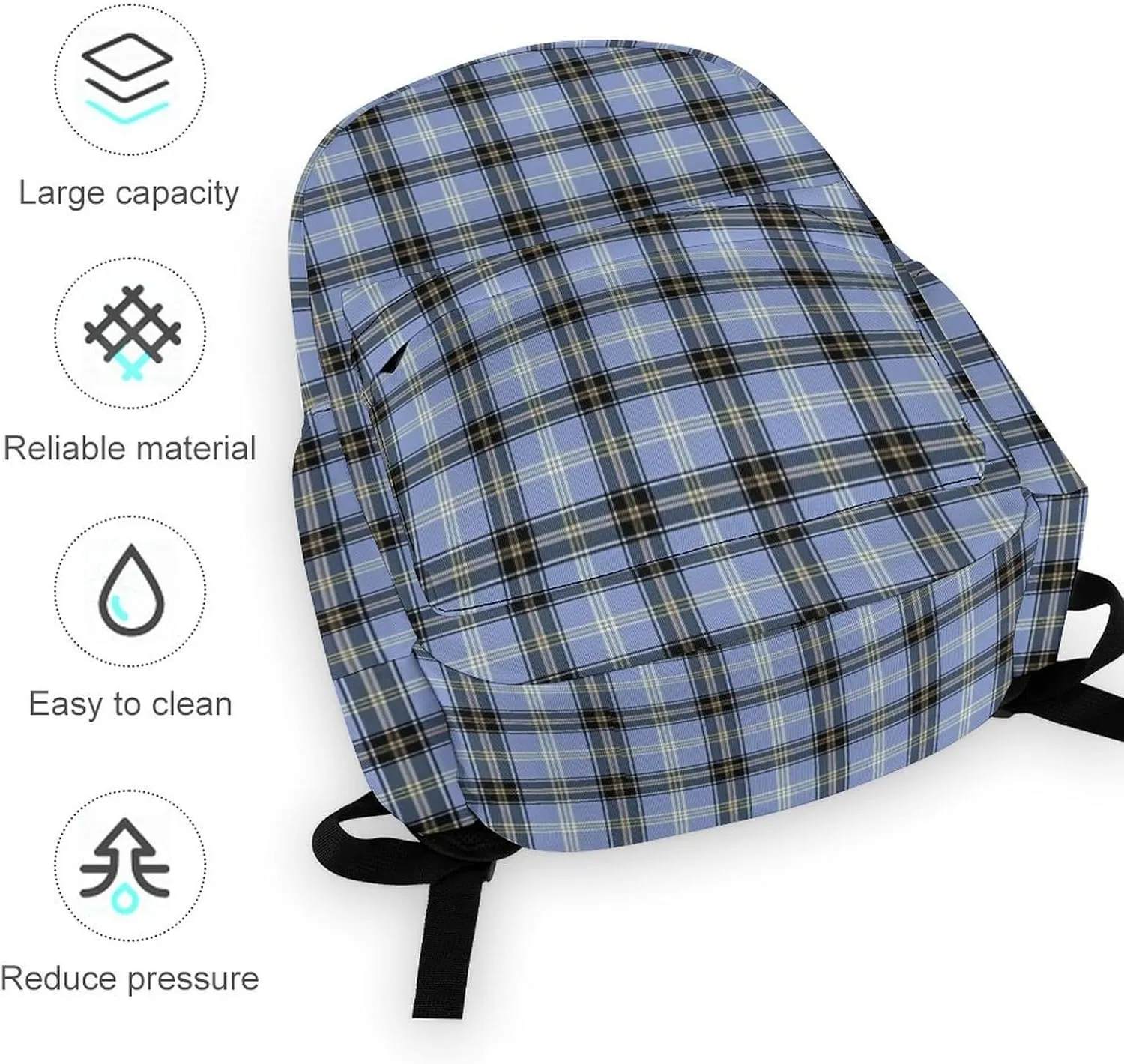 Clan Bell Tartan Casual Lightweight Large Capacity Travel Backpack Unisex