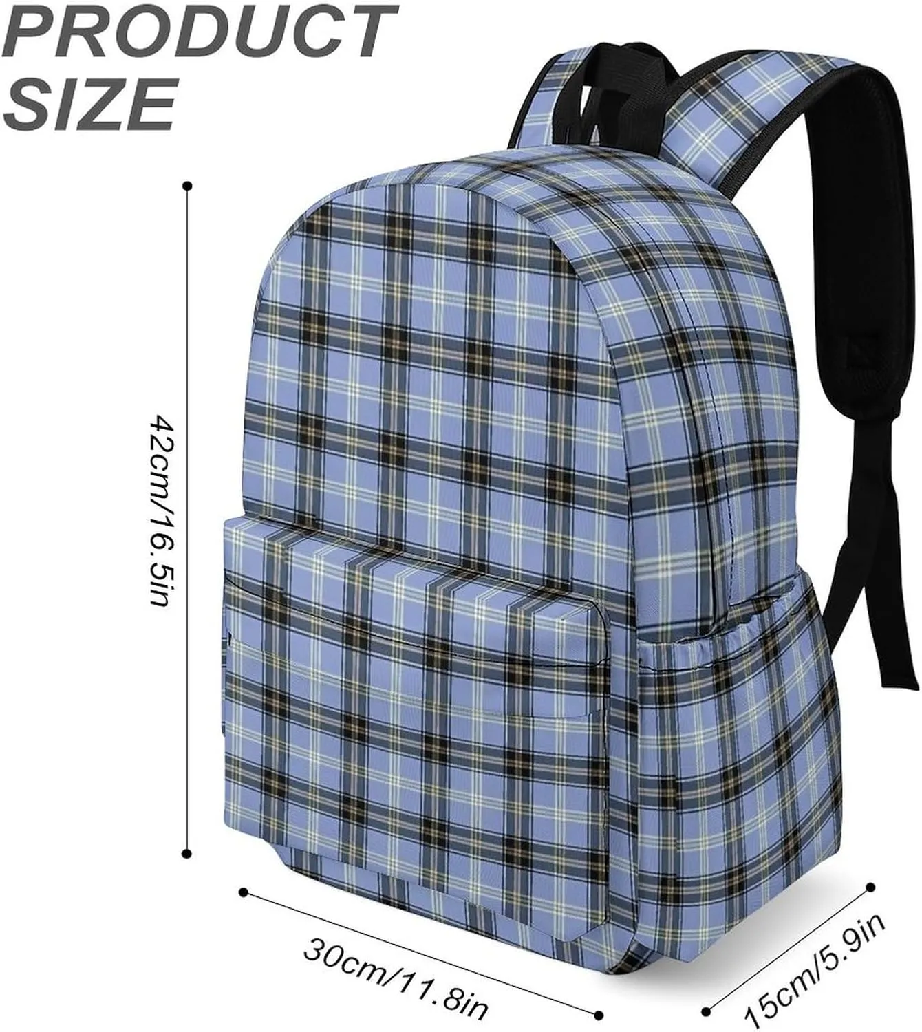 Clan Bell Tartan Casual Lightweight Large Capacity Travel Backpack Unisex