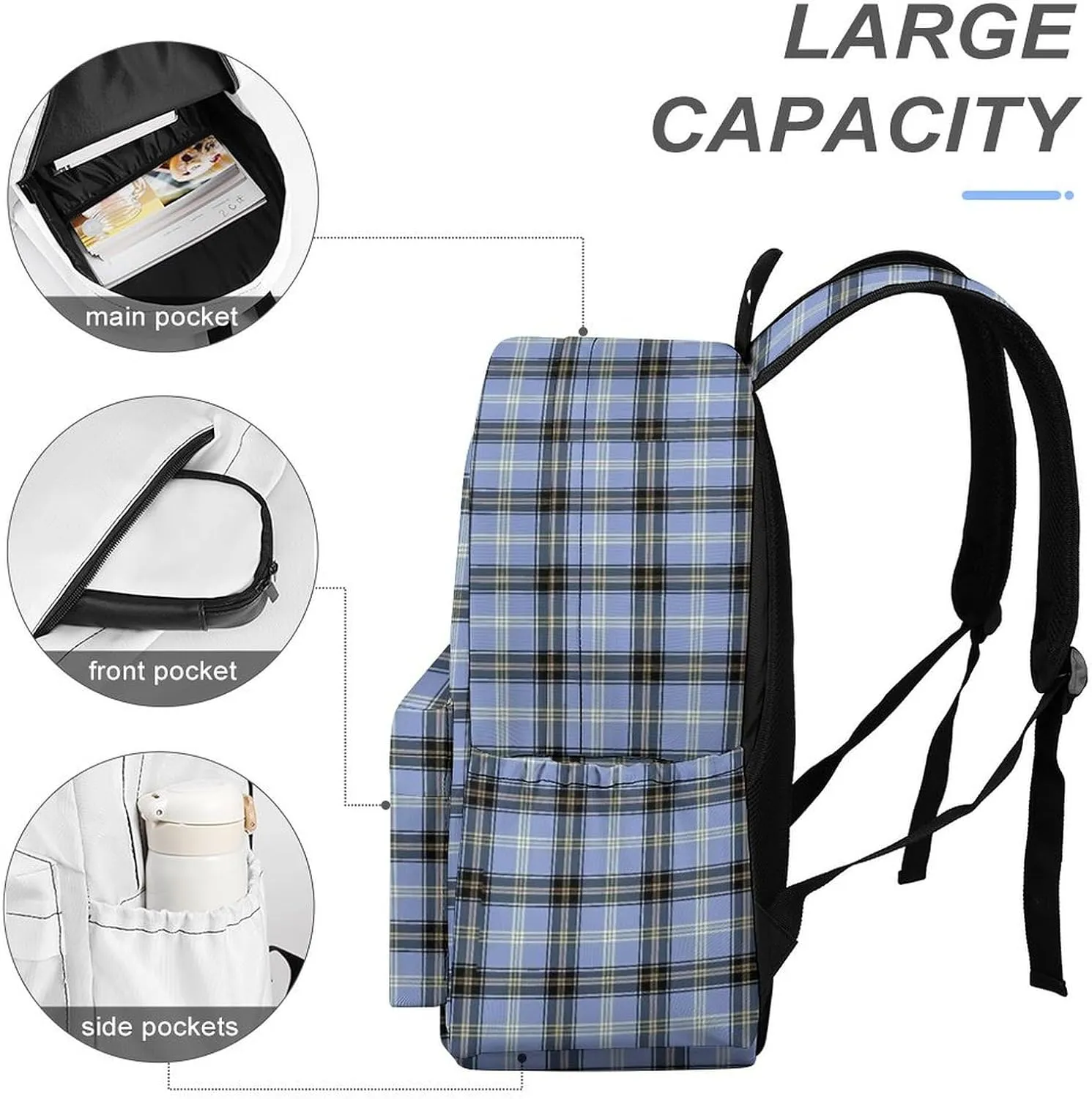 Clan Bell Tartan Casual Lightweight Large Capacity Travel Backpack Unisex