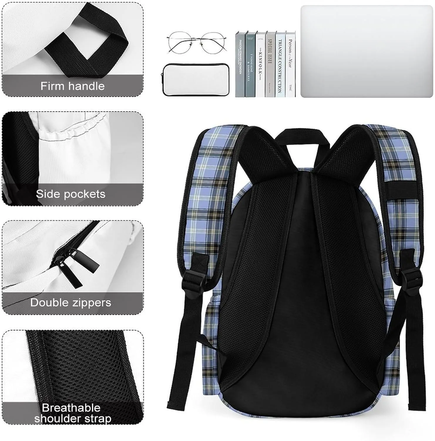 Clan Bell Tartan Casual Lightweight Large Capacity Travel Backpack Unisex