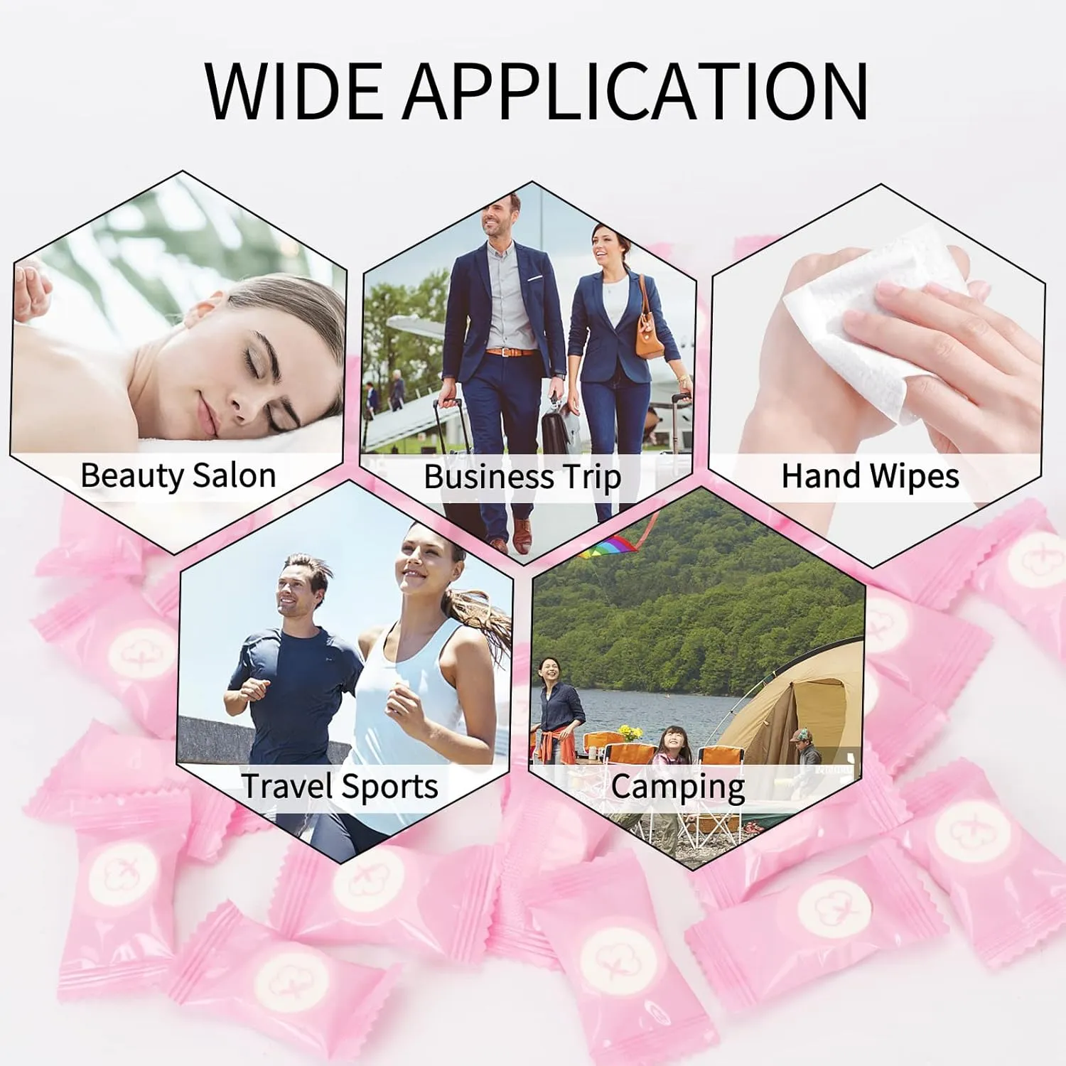 Classycoo Compressed Towel 200 PCS Mini Tablets Disposable Portable Face Towel Cotton Coin Tissue for Travel, Camping, Hiking, Sport, Beauty Salon, Home Hand Wipes and Other Outdoor Activities Pink
