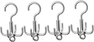 Claw Rotary Hanger Multi Functional Belt Organizer with Rotation Space Saving Hanging Hook for Clothes Handbags Ties and More for Closet Storage