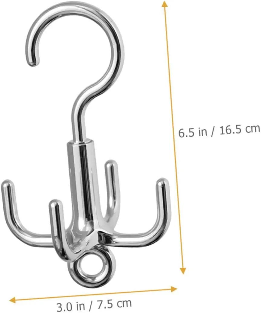 Claw Rotary Hanger Multi Functional Belt Organizer with Rotation Space Saving Hanging Hook for Clothes Handbags Ties and More for Closet Storage