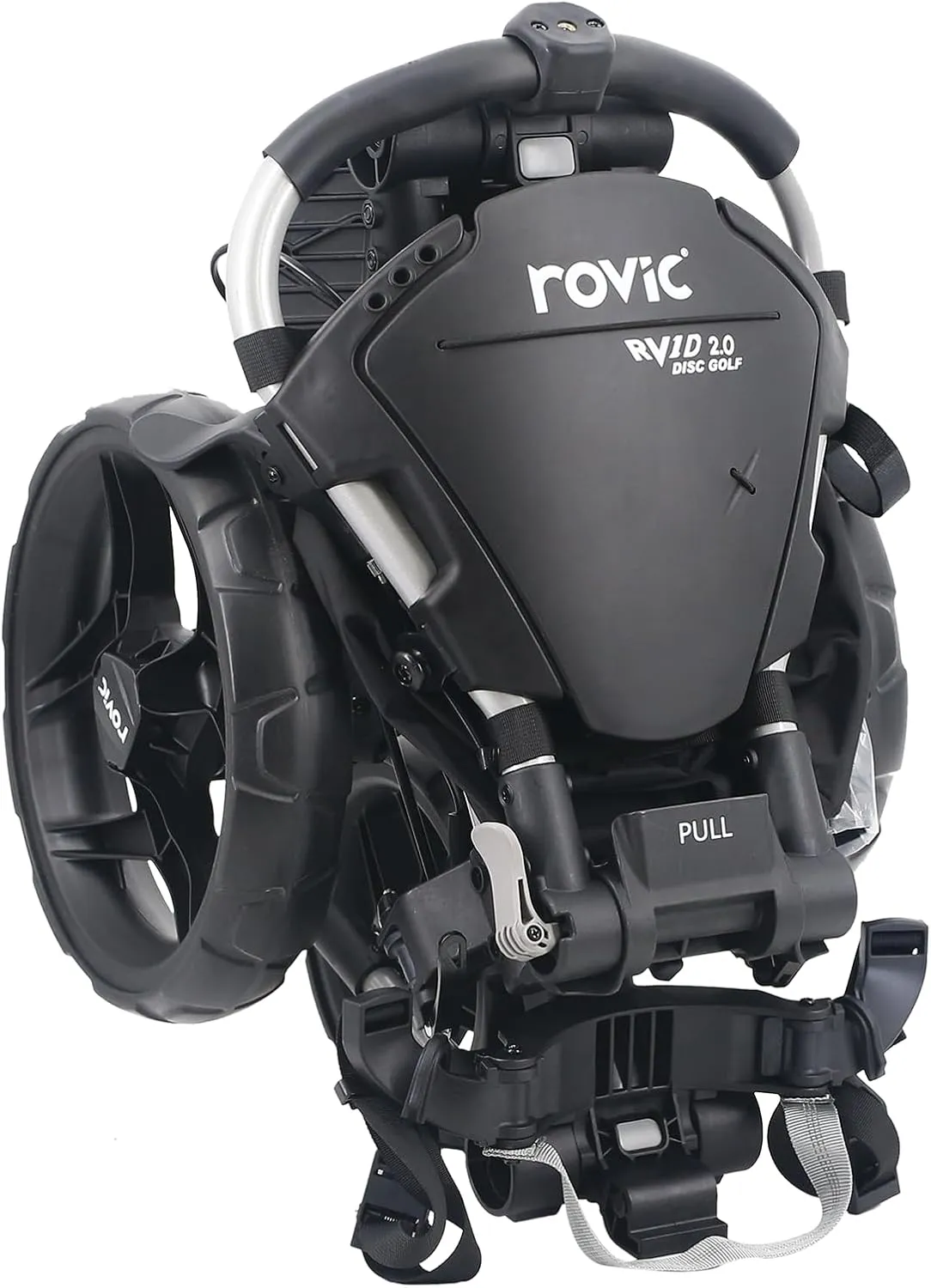Clicgear Rovic RV1D 2.0 Disc Golf Push Cart | 3-Wheel| Fits All Disc Golf Backpacks