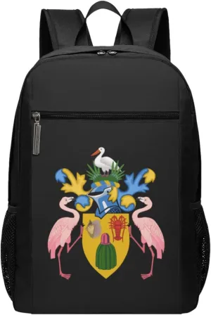 Coat Of Arms Of The Turks And Caicos Islands Travel Laptop Backpack, Business Anti Theft Slim Sturdy Laptops Backpacks, College Computer Bag Gift for Men & Women Fits 17 Inch Notebook,Black
