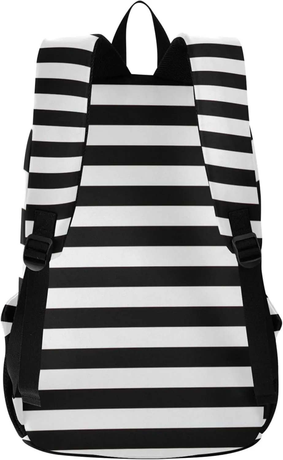 Colorful Casual Womens Daypack Cute Backpack Black White Stripes Cool Gifts for College Students