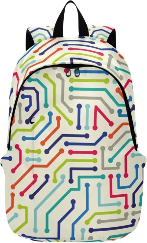 Colorful Circuit Board Electricity Laptop Backpack Travel Hiking Camping Work Computer Back Packs Book Bags for Men Women