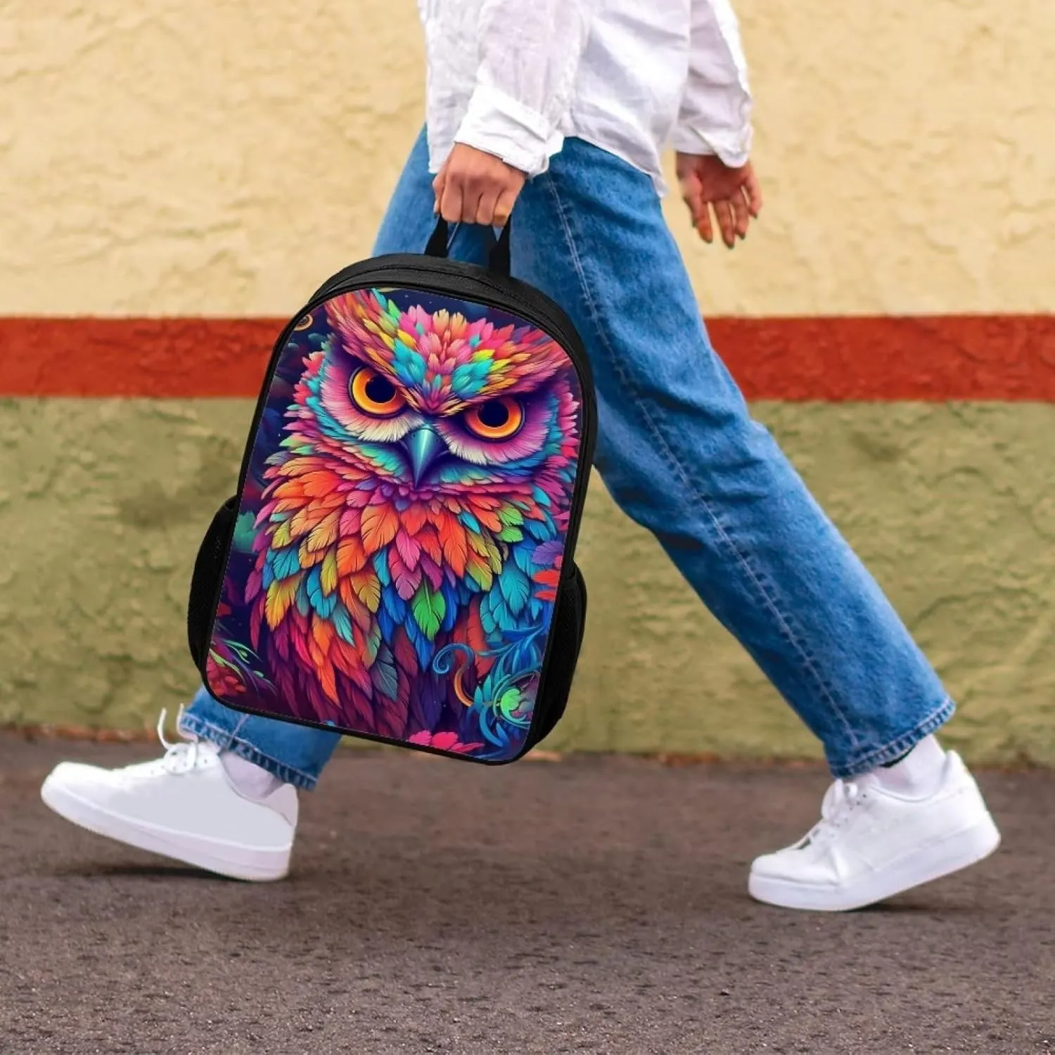 Colorful Cool Owl Cool Animal Backpack School Backpacks Preschool Book Bag Cute School Bags for Kids Boys Girls Travel Daypack