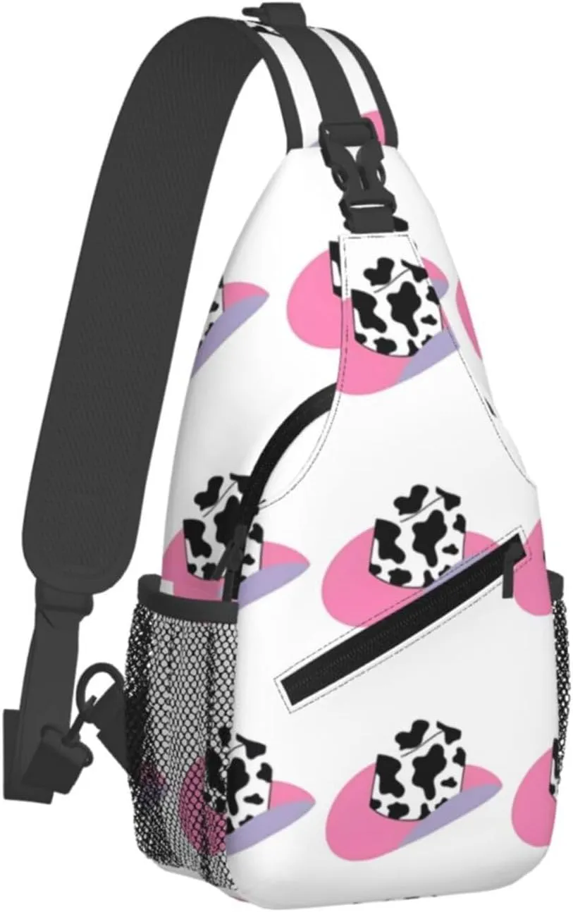 Colorful Cow Pattern Sling Bag Casual Chest Bags Adjustable Crossbody Bag Shoulder Backpack For Travel Hiking