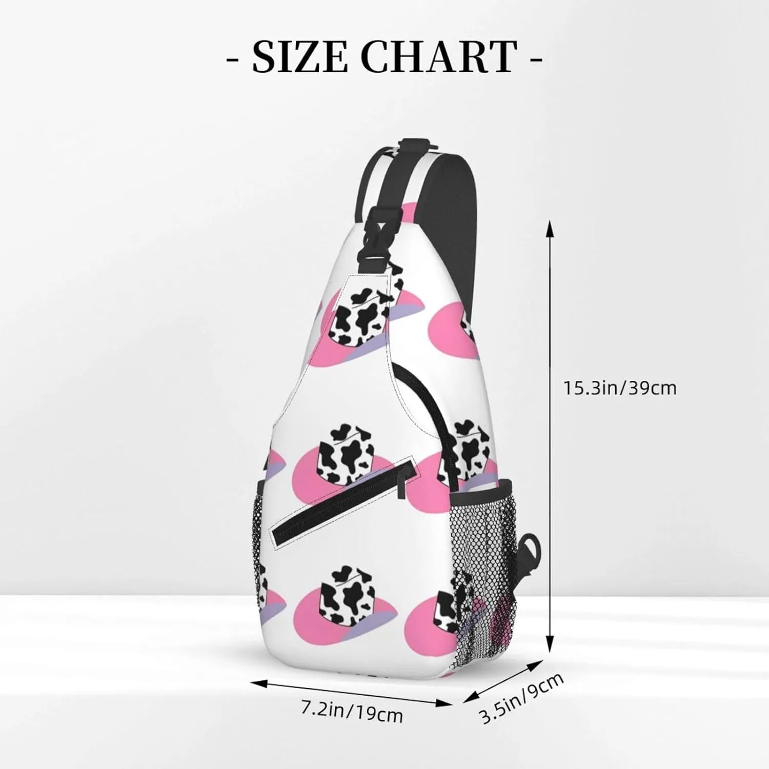 Colorful Cow Pattern Sling Bag Casual Chest Bags Adjustable Crossbody Bag Shoulder Backpack For Travel Hiking