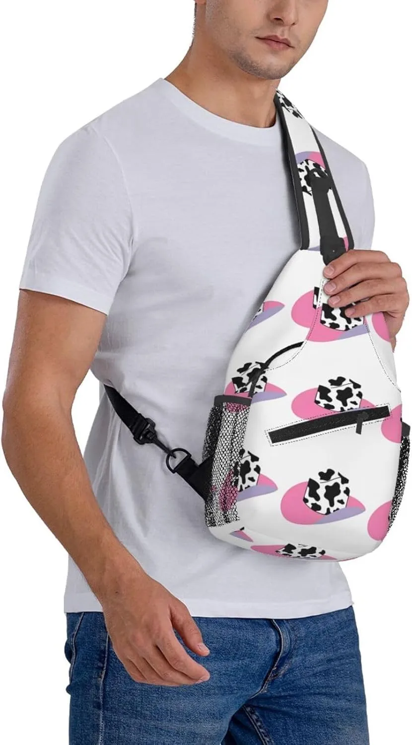 Colorful Cow Pattern Sling Bag Casual Chest Bags Adjustable Crossbody Bag Shoulder Backpack For Travel Hiking