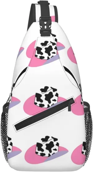 Colorful Cow Pattern Sling Bag Casual Chest Bags Adjustable Crossbody Bag Shoulder Backpack For Travel Hiking