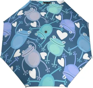 Colorful with Snails Compact Travel Umbrella, Windproof Waterproof Stick Umbrella Protection Umbrellas