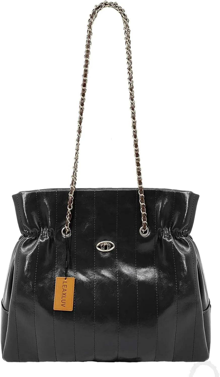 Compact PU Leather Clutch Purse for Women, Crossbody Wallet with Adjustable Chain Strap