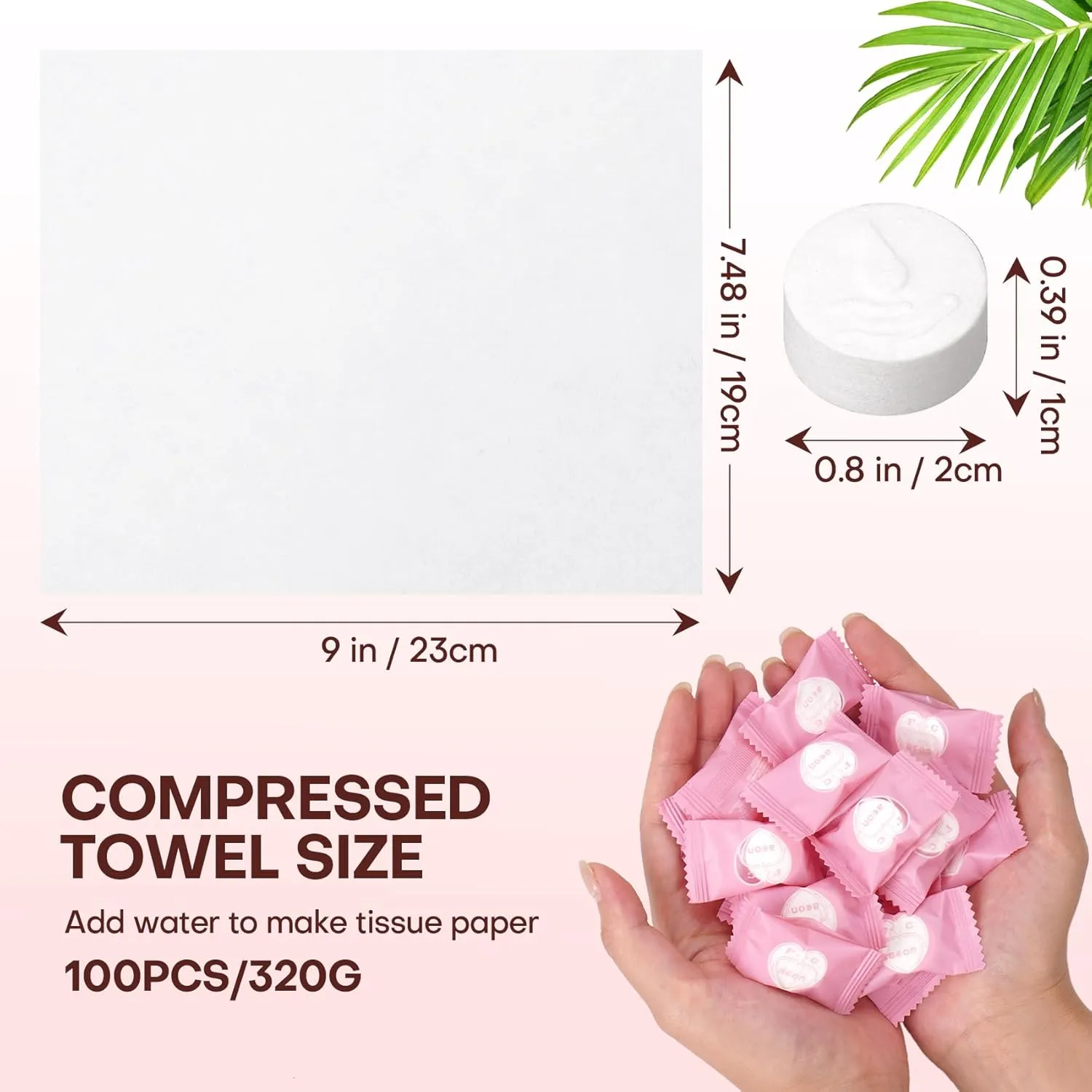 Compressed Disposable Face Towel Cleaning Kit 300pcs,Portable & Compact Travel Size Towel Wash Cloth Cotton Wipes Tablets Coin Tissue Towelettes for Hotel Camping Backpacking Hiking(Pink)