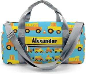 Construction Truck Personalized Kids Duffel Swim Bag for Boys,Customized Swim Duffle Bag for Boys Man Kids Gifts