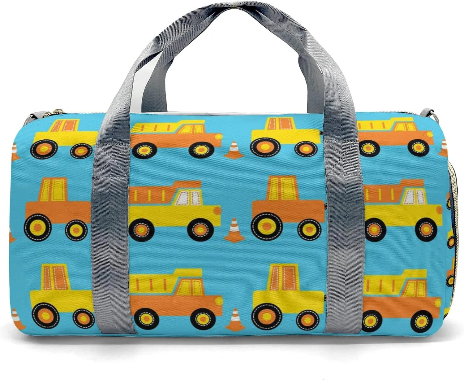 Construction Truck Personalized Kids Duffel Swim Bag for Boys,Customized Swim Duffle Bag for Boys Man Kids Gifts