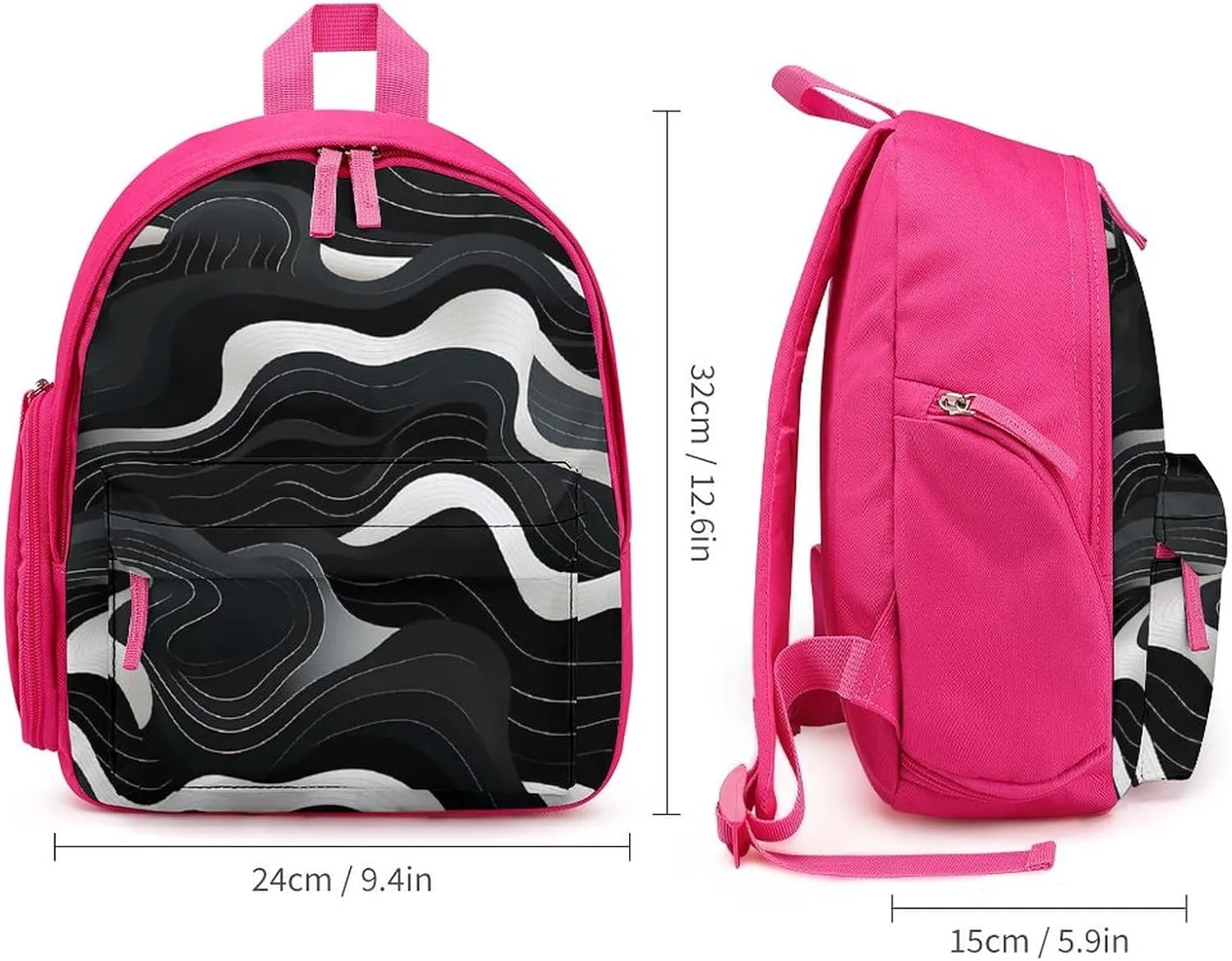 Contour Topography Map Pattern Cute Printed Backpack Lightweight Travel Bag for Camping Shopping Picnic