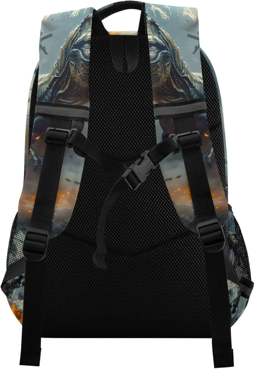Cool Dinosaur Attack Helicopters Backpacks Travel Laptop Daypack School Book Bag for Men Women Teens Kids