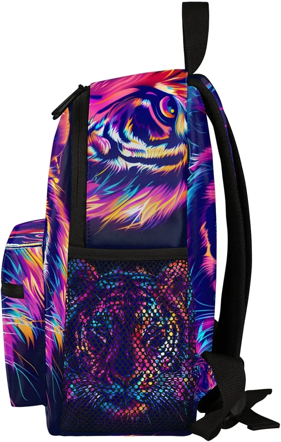 Cool Tiger Personalized Backpack Bag with Name Lightweight Custom Shoulder Bags Waterproof Casual Backpacks Travel Laptop Bag for Work Picnic 12in