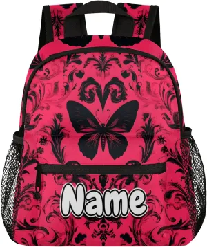 Cool Vintage Butterfly Personalized Backpack Bag with Name Lightweight Custom Shoulder Bags Waterproof Casual Backpacks Travel Laptop Bag for Work Picnic 12in
