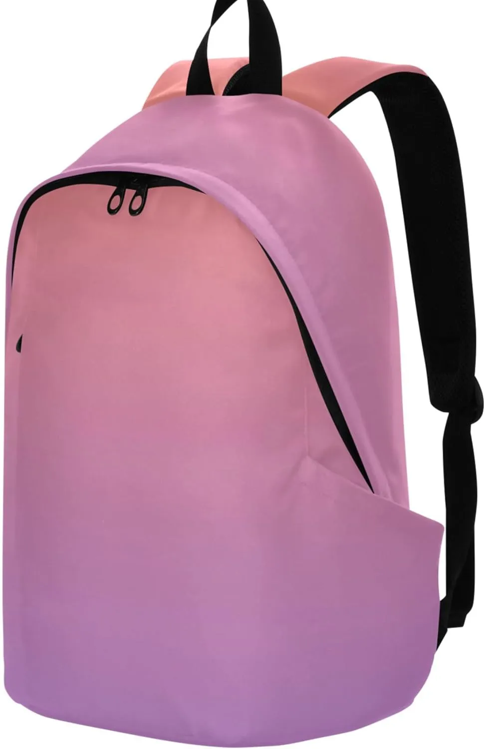 Coral Pink Lavender Gradient Casual Daypack Backpacks for Women Waterproof Cool Book Bags for Teen Girls