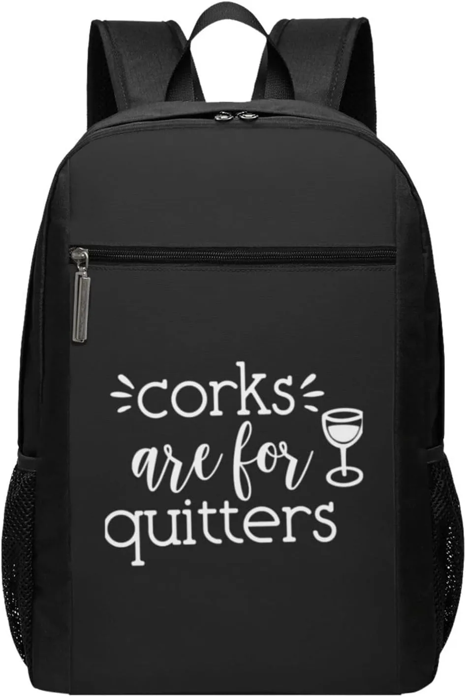 Corks are for Quitters Travel Laptop Backpack, Business Anti Theft Slim Sturdy Laptops Backpacks, College Computer Bag Gift for Men & Women Fits 17 Inch Notebook,Black