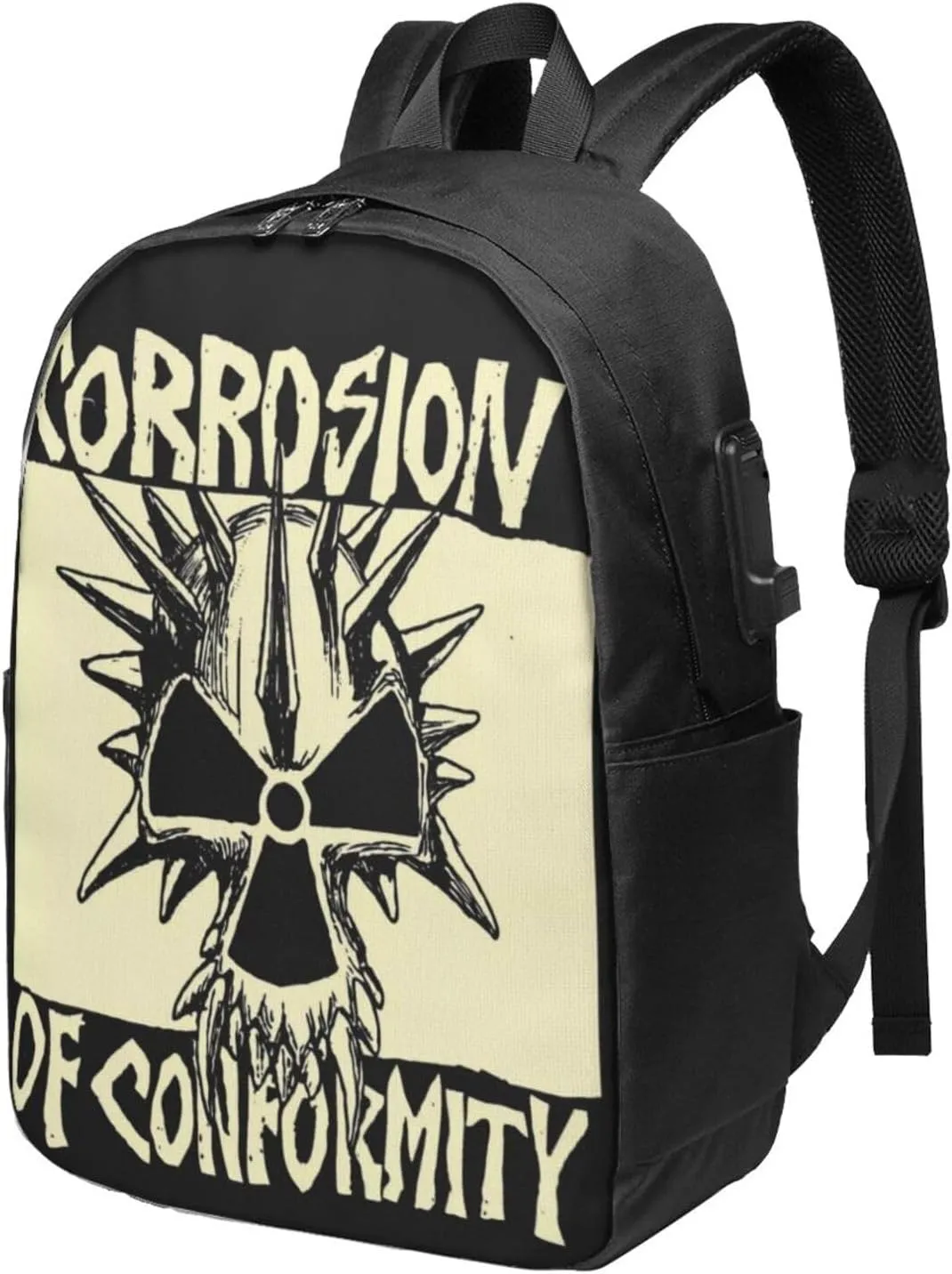 Corrosion Music of Conformity Laptop Backpack, Travel Computer Bag with USB Charging Port, Work Business Backpacks