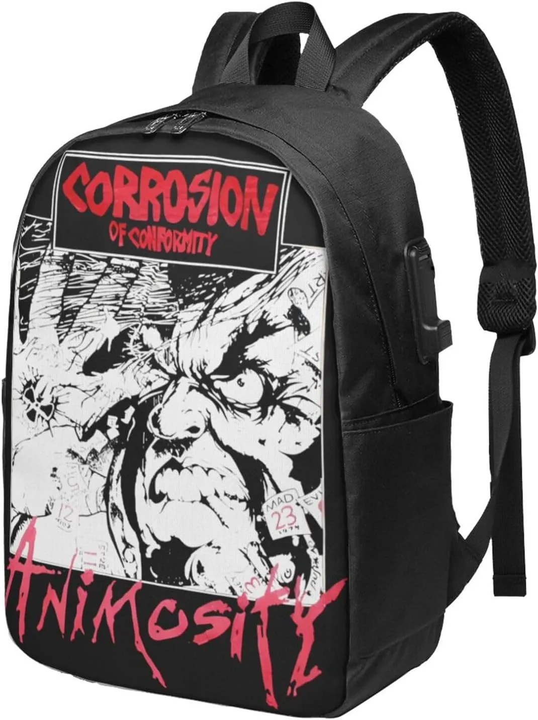 Corrosion Music of Conformity Laptop Backpack, Travel Computer Bag with USB Charging Port, Work Business Backpacks