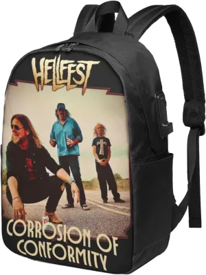 Corrosion Music of Conformity Laptop Backpack, Travel Computer Bag with USB Charging Port, Work Business Backpacks