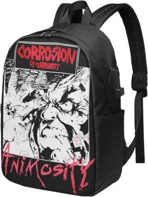 Corrosion Music of Conformity Laptop Backpack, Travel Computer Bag with USB Charging Port, Work Business Backpacks