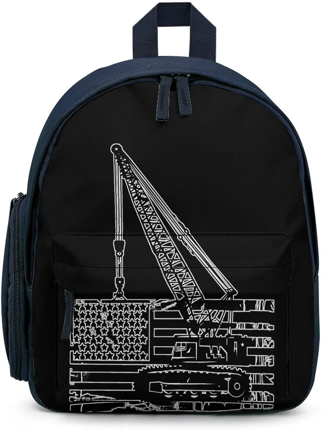 Crane Operator American Flag Backpack Adjustable Strap Travel Backpack Casual Carry on Backpack Daypack for Adults Blue-style