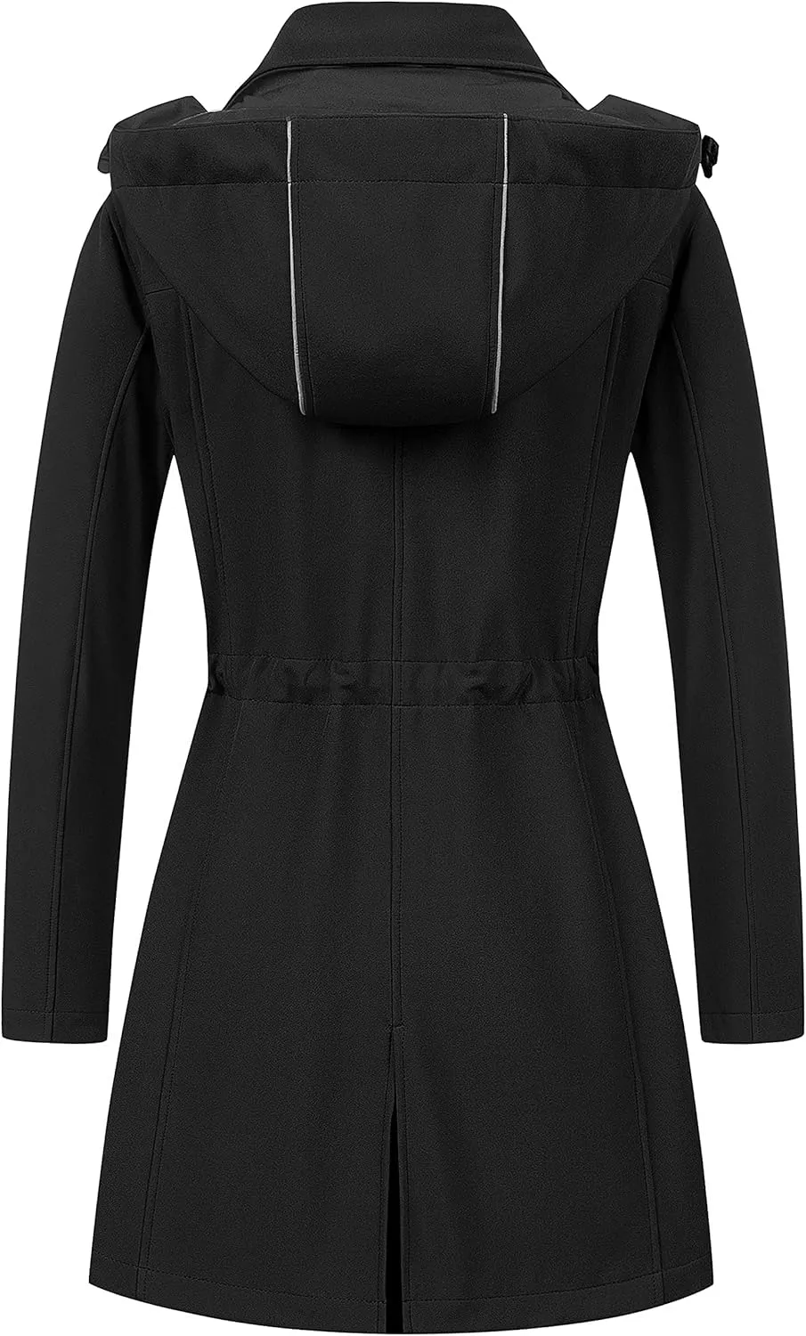 CREATMO US Women's Lightweight Waterproof Long Softshell Tactical Jacket Fleece Lined Windbreaker