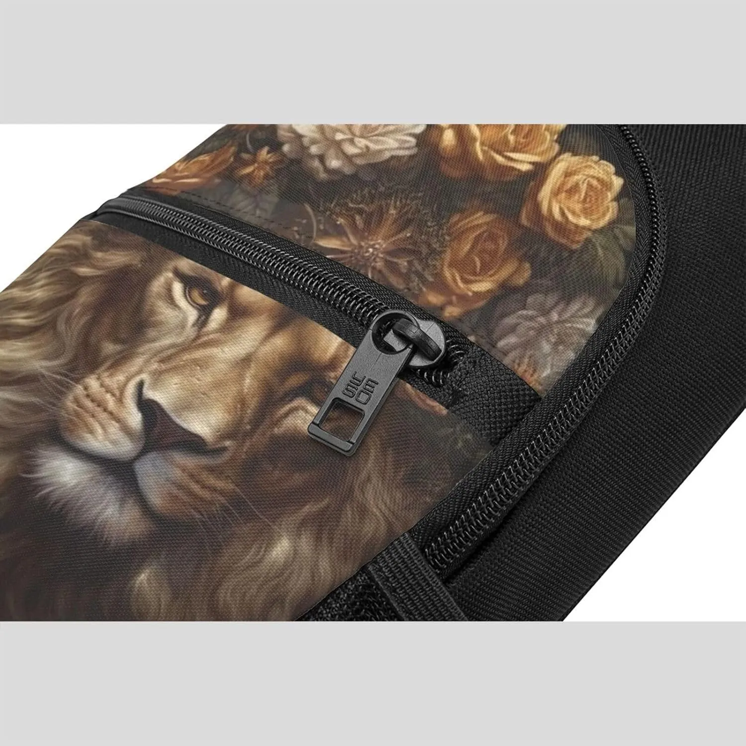 Crossbody Sling Backpack Sling Bag for Men Women Cross Chest Bag Shoulder Bag Corolla Golden Lion Travel Hiking Daypack