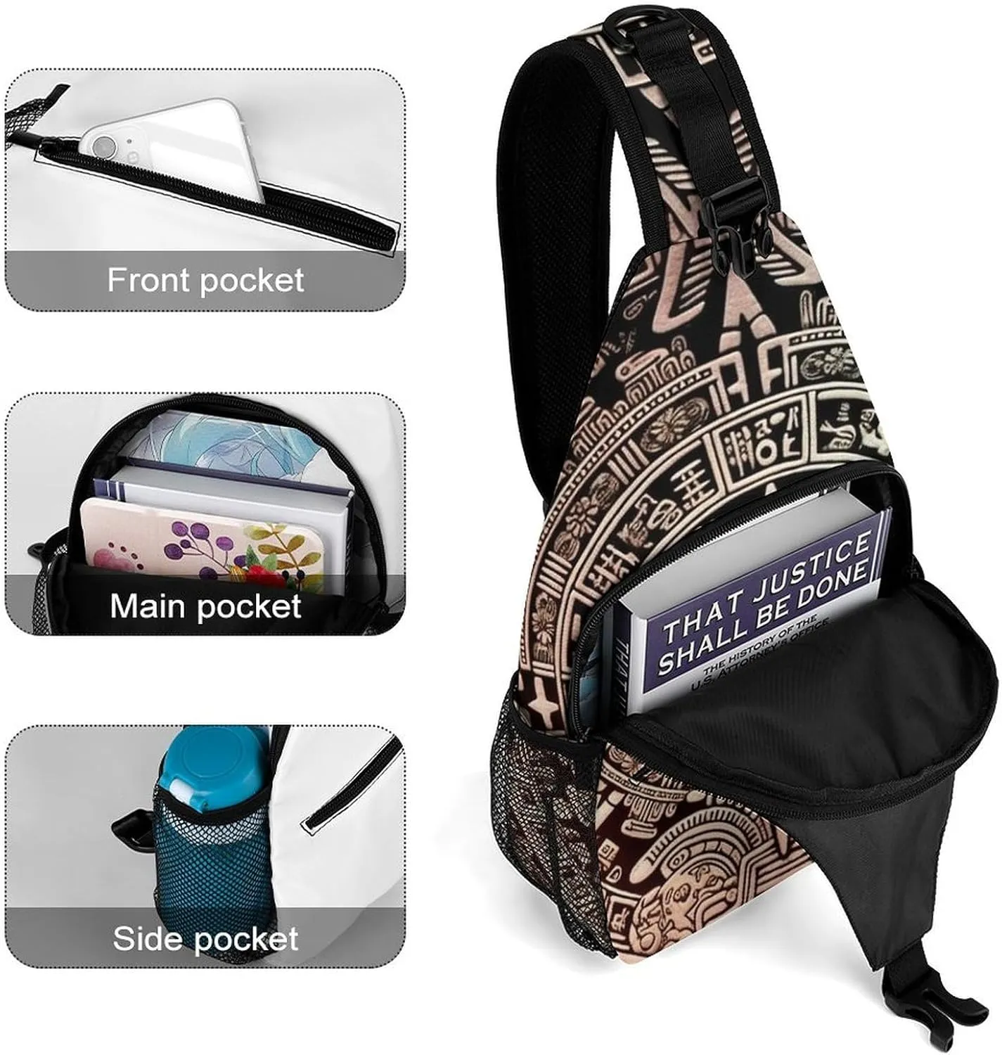 Crossbody Sling Bag Chemistry Print Backpack Sling Bag Travel Hiking Chest Bag Shoulder Bag Daypack