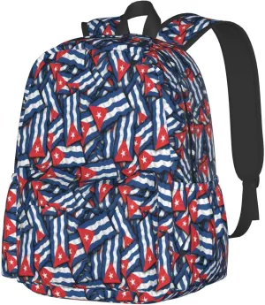 Cuba Flag Large Travel Backpack Casual Backpacks Laptop Daypack Working Rucksack Lightweight Back Pack Sports Bag with Adjustable Shoulder Strap