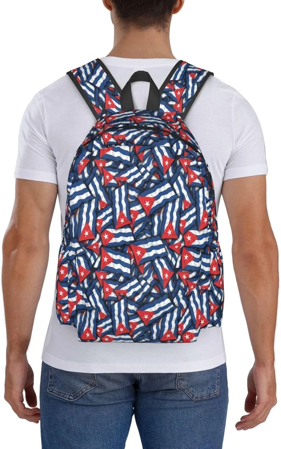 Cuba Flag Large Travel Backpack Casual Backpacks Laptop Daypack Working Rucksack Lightweight Back Pack Sports Bag with Adjustable Shoulder Strap