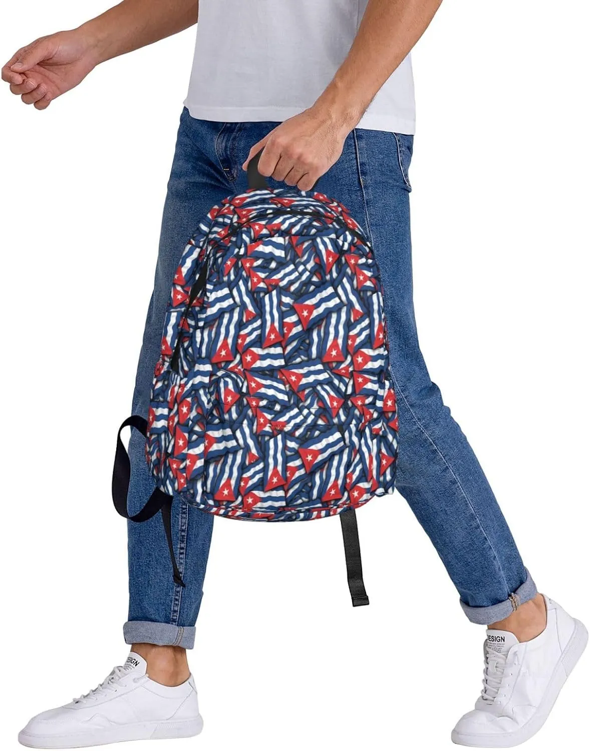 Cuba Flag Large Travel Backpack Casual Backpacks Laptop Daypack Working Rucksack Lightweight Back Pack Sports Bag with Adjustable Shoulder Strap