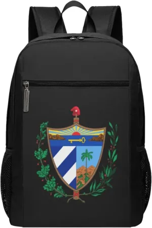 Cuban Coat of Arms Travel Laptop Backpack, Business Anti Theft Slim Sturdy Laptops Backpacks, College Computer Bag Gift for Men & Women Fits 17 Inch Notebook,Black