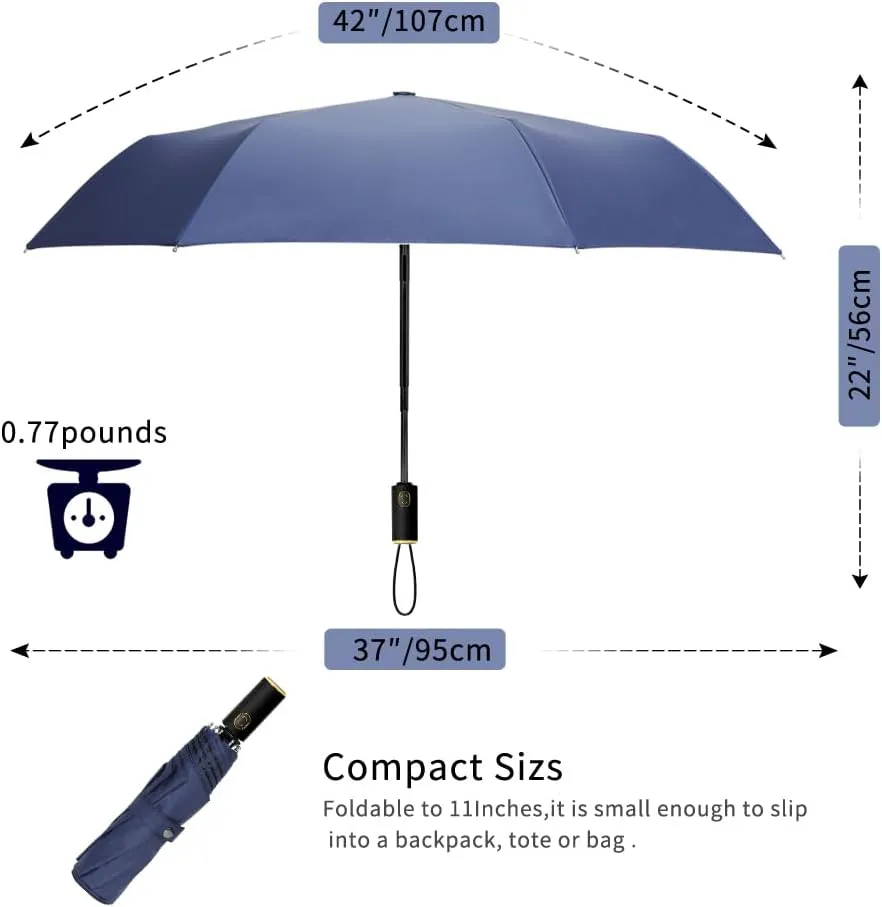 Cuby UV Sun Umbrella Compact Folding Umbrella lightweight Portable Manual Travel Umbrella for Rainproof & 99% UV Protection with Black Anti-UV Coating