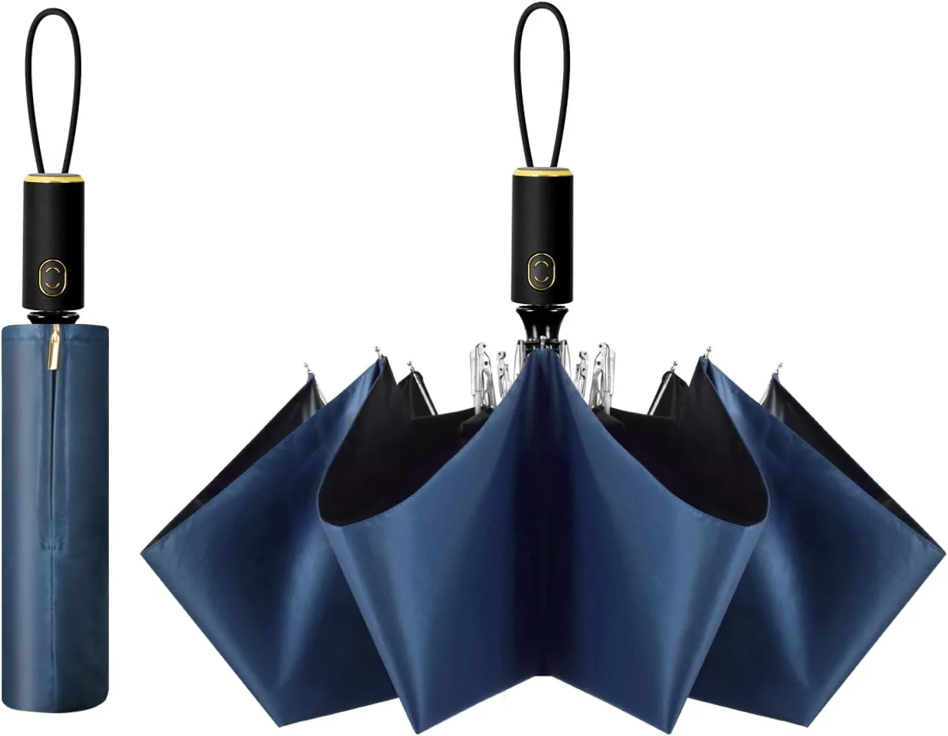 Cuby UV Sun Umbrella Compact Folding Umbrella lightweight Portable Manual Travel Umbrella for Rainproof & 99% UV Protection with Black Anti-UV Coating